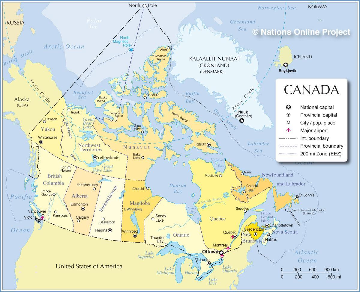 harta canadei cu provinciile Harta Canadei Orașe și Provincii Harta Din Canada Orașe și Provincii America De Nord America harta canadei cu provinciile